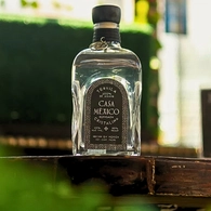 Bottle of Casa Mexico Cristalino Tequila on a table