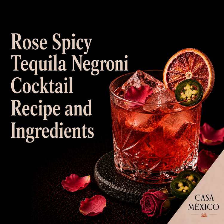 Rose Spicy Tequila Negroni Cocktail Recipe and Ingredients