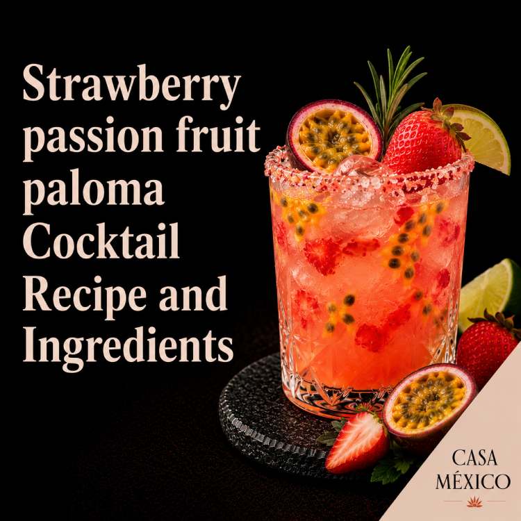 Strawberry Passion Fruit Paloma Collins Cocktail Recipe and Ingredients
