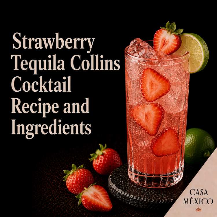 Strawberry Tequila Collins Cocktail Recipe and Ingredients